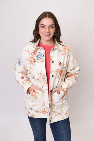 Backyard Blooms Denim Jacket