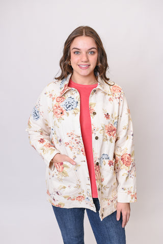 Backyard Blooms Denim Jacket
