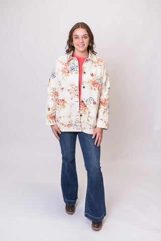 Backyard Blooms Denim Jacket
