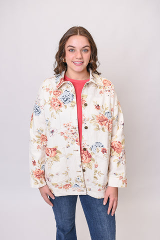 Backyard Blooms Denim Jacket