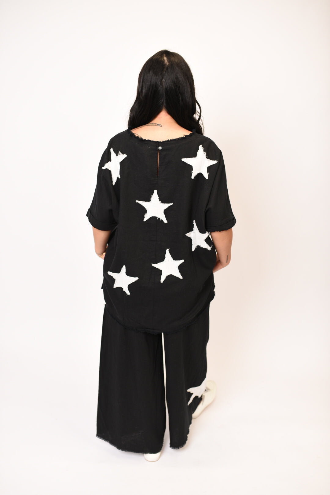 Starry Night Top &amp; Pants Set in Black/White