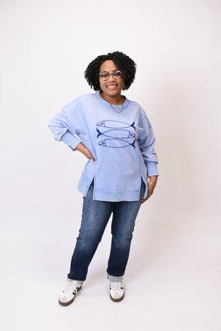 Go Fish Pullover in Blue