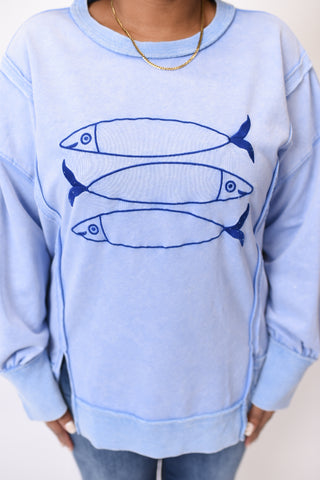 Go Fish Pullover in Blue