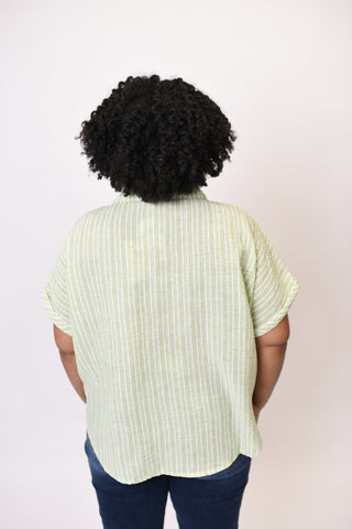 Fresh Air Striped Top in Sage