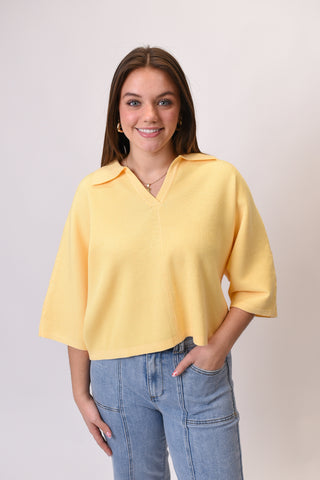 Weekend Whisper Knit Top in Butter