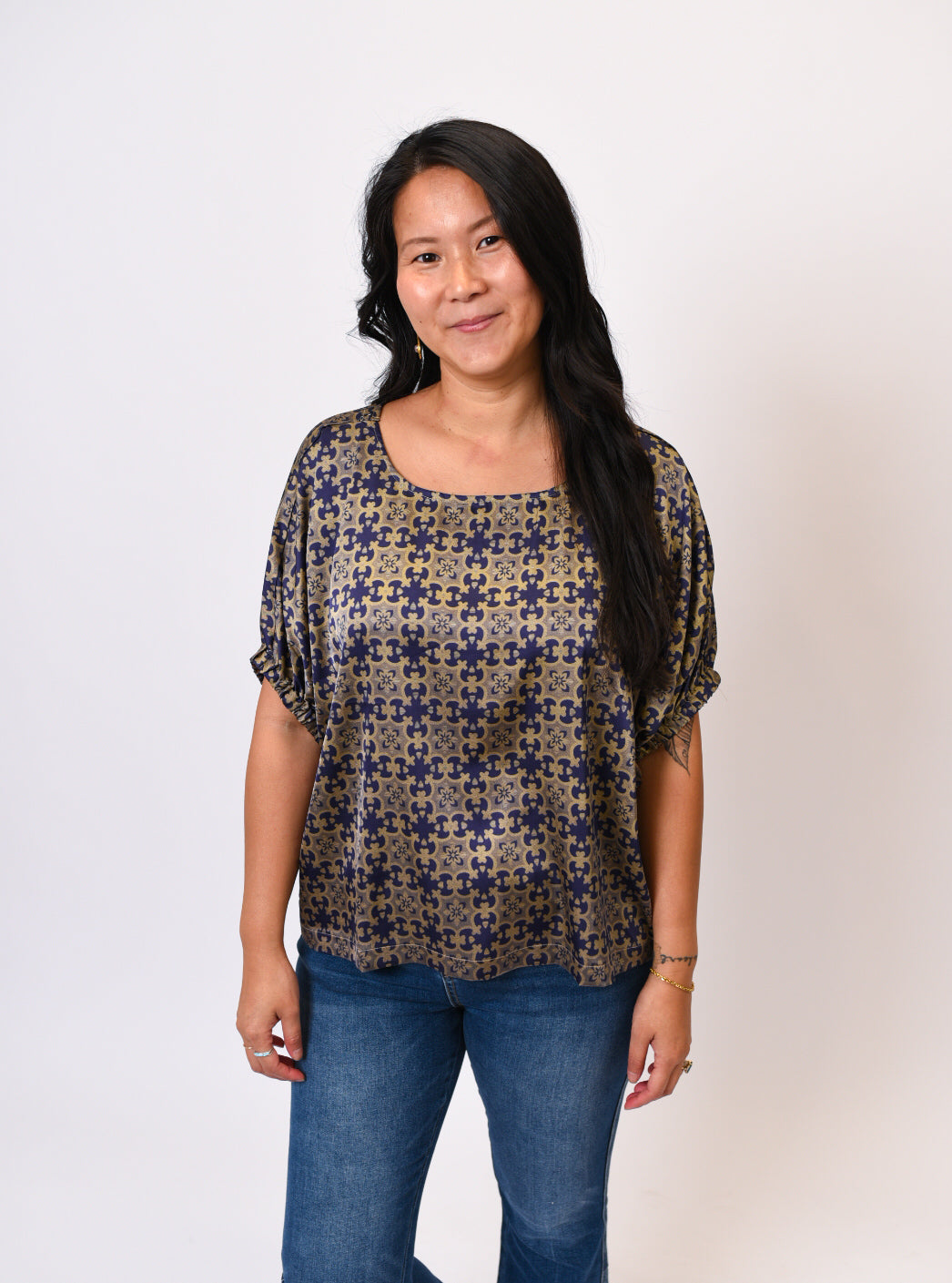 Regal Mosaic Top in Blueberry