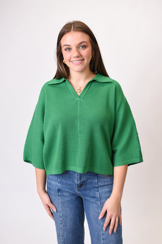 Weekend Whisper Knit Top in Green