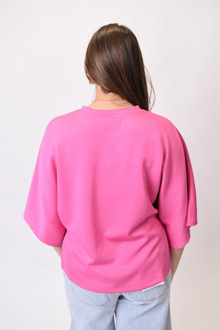 Clean Lines Scuba Top In Pink