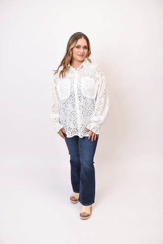 Picked For You Eyelet Blouse