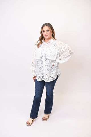 Picked For You Eyelet Blouse