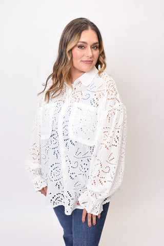 Picked For You Eyelet Blouse