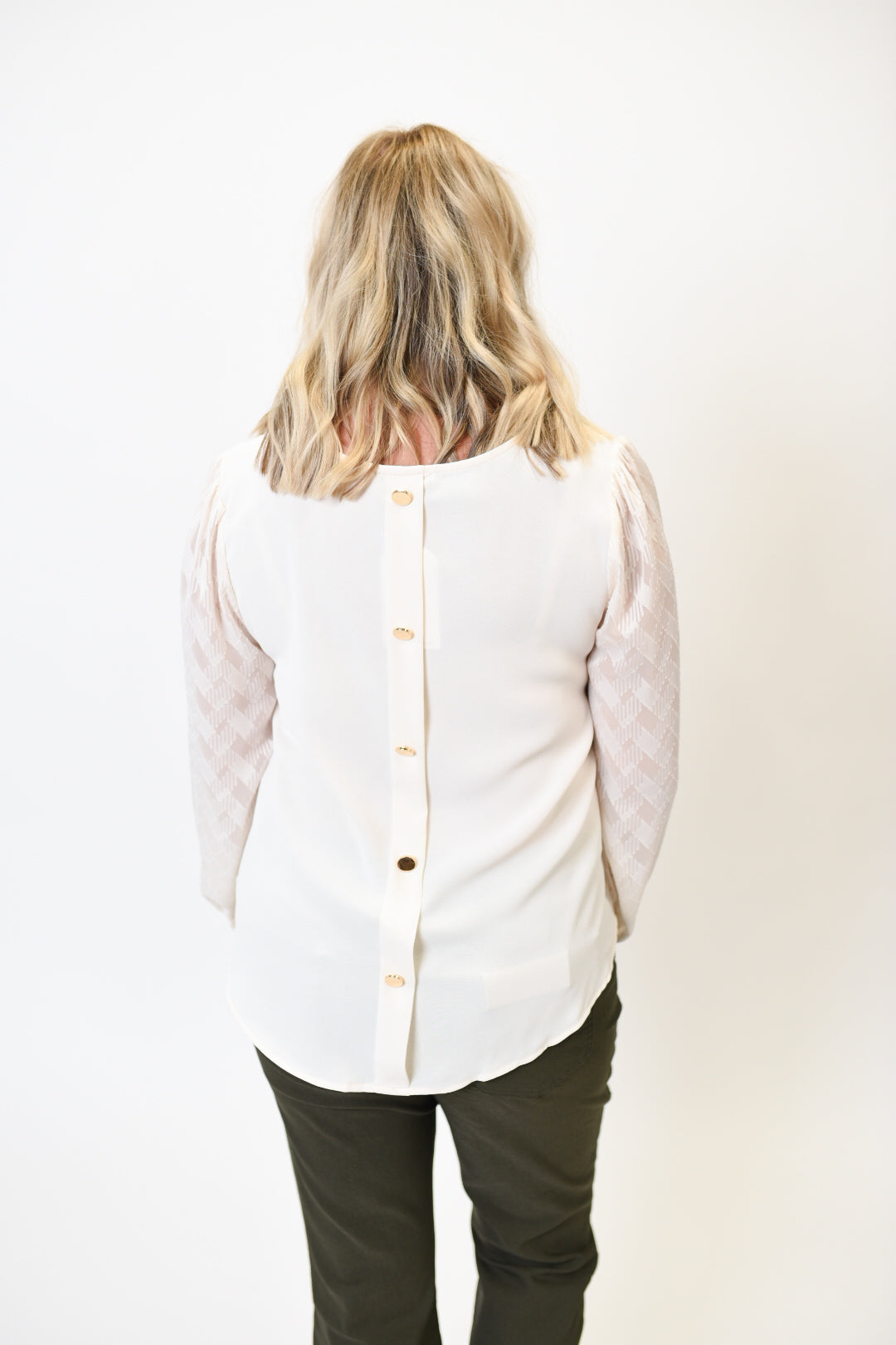 Whispers of Plaid Blouse in Cream