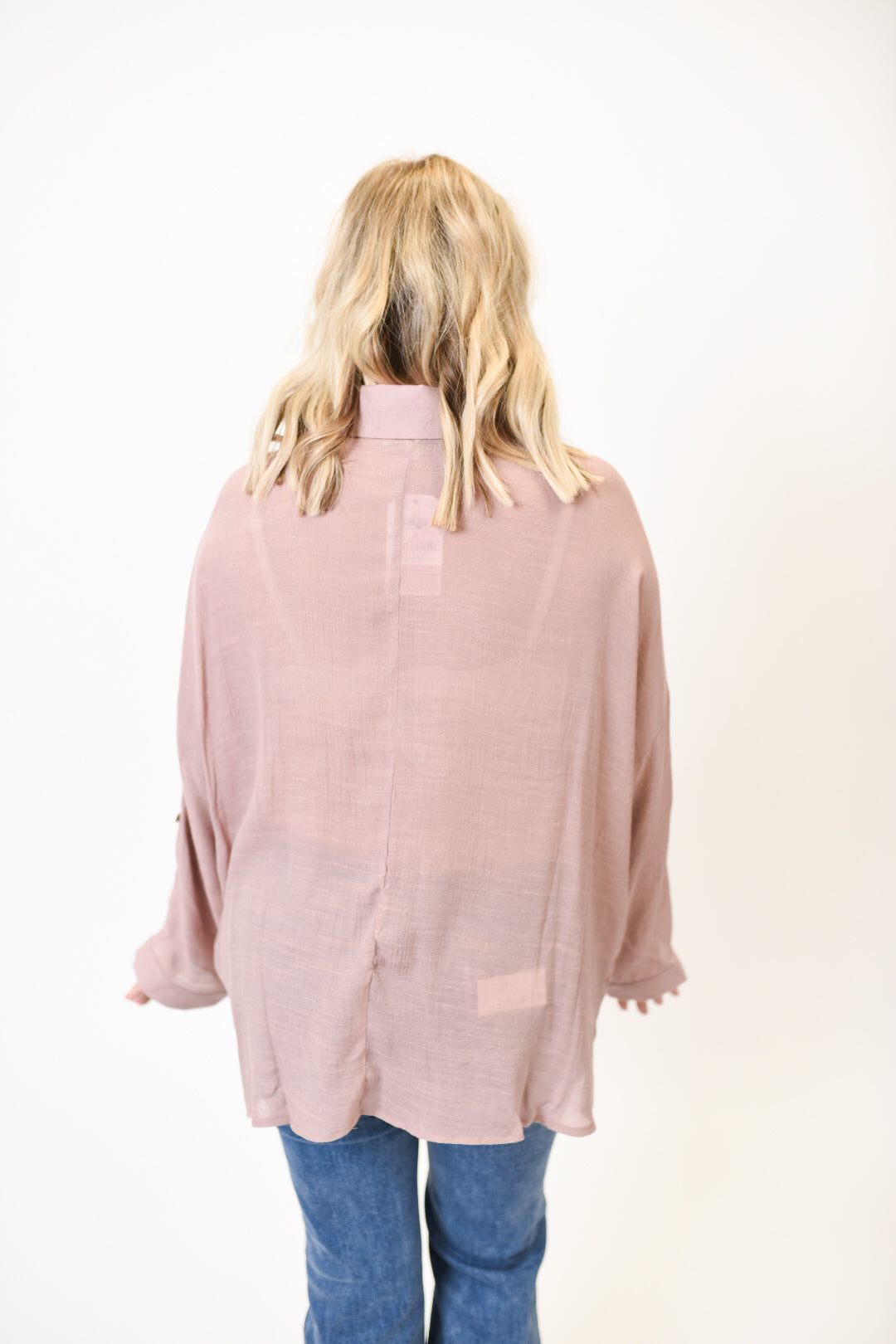 Chic Whisper Button Up Top in Mauve