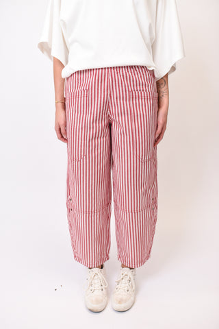 Easygoing Striped Barrel Pants