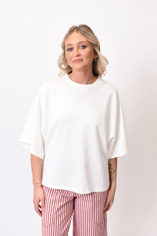 Clean Lines Scuba Top In Off White