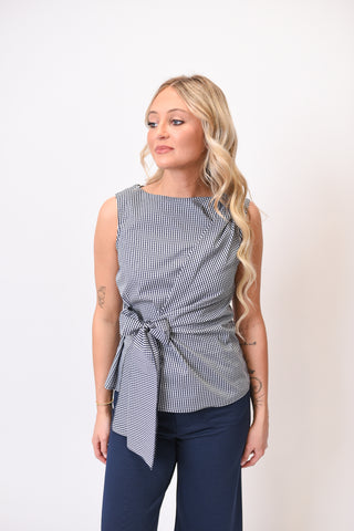Picnic Perfect Sleeveless Blouse- Gingham