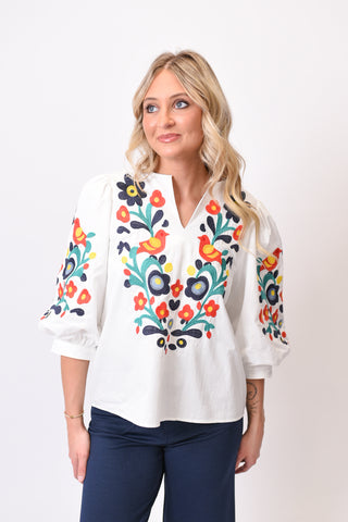 Morning Song Embroidered Blouse