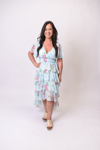 Soft Petals Midi Dress