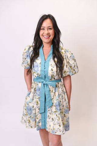 Something Blue Floral Mini Dress