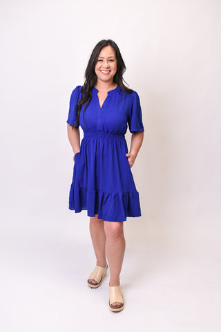 Spring Promise Mini Dress in Blue