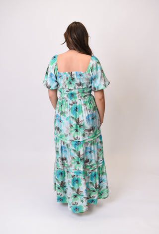 Pretty Petals Maxi Dress in Emerald