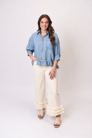 Sweet Sunshine Chambray Blouse