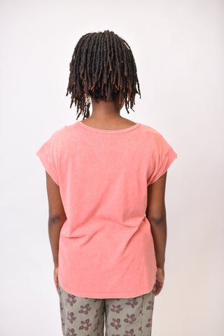 Sunwashed Knit Top in Coral