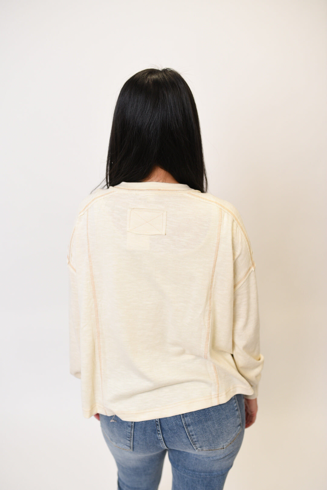 Snuggle Days Henley Top in Cream