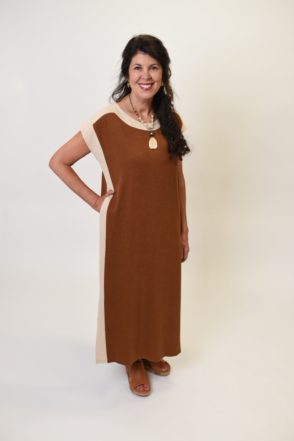 Always Ready Midi Dress Camel