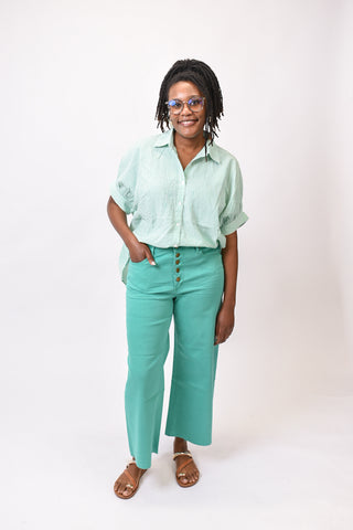 Hand It Off Wide Leg Pants--Clover Green