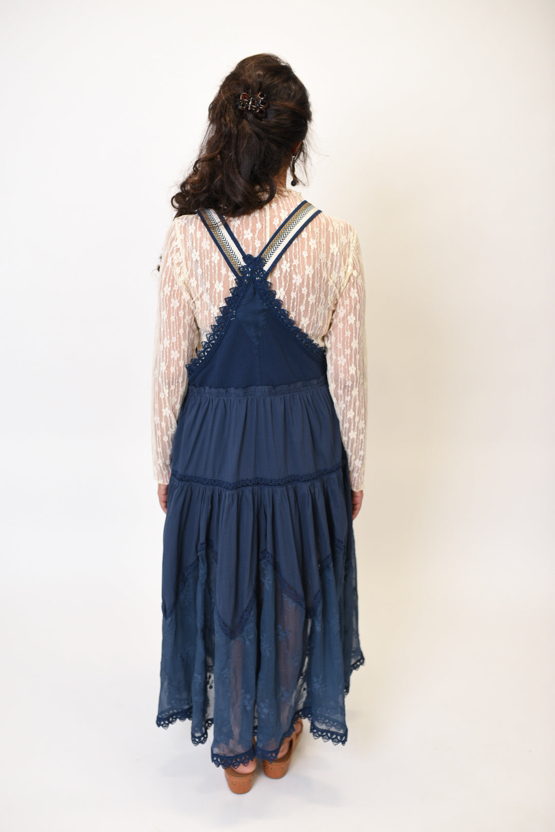 Midnight Meadow Overall Dress in Navy