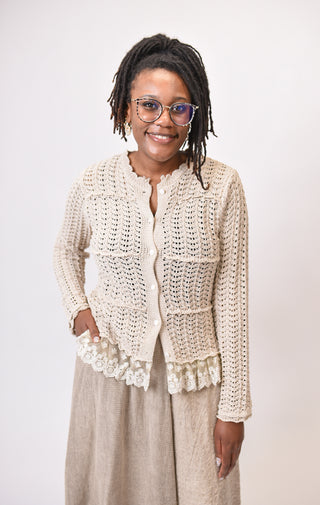 Feminine Touch Cardigan in Natural