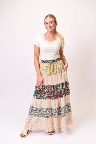 Aria Tiered Boho Maxi Skirt