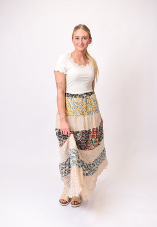 Aria Tiered Boho Maxi Skirt