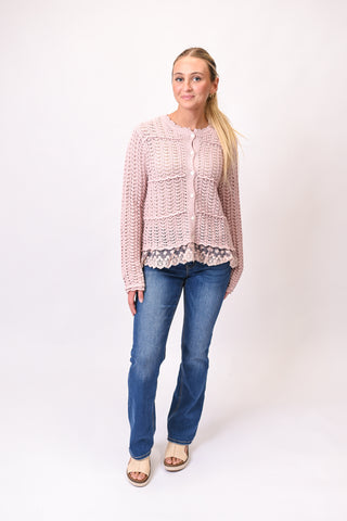 Feminine Touch Cardigan in Pink