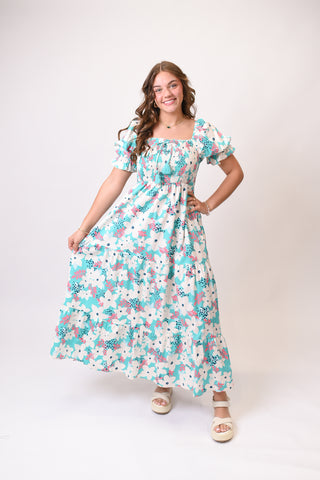 Seaside Petals Maxi Dress