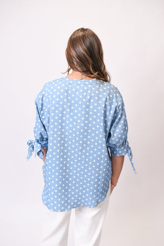 Bright Spot Bow Sleeve Blouse