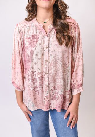 Garden Whisper Blouse in Blush