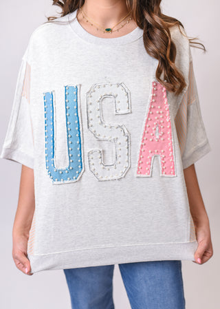 Red White & Pearls Tee