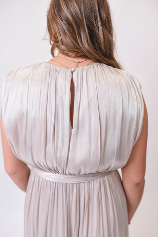 Evening Glow Maxi Dress in Silver