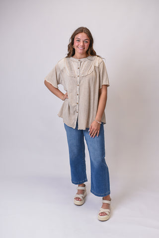 Sweetheart Button Up Blouse