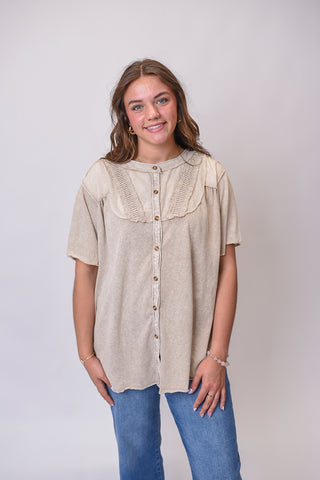 Sweetheart Button Up Blouse