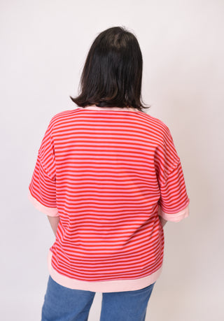 Closet Staple Tee in Pink Stripes