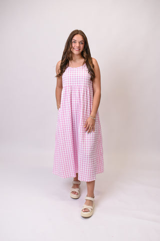 Layer Up Midi Dress in Pink