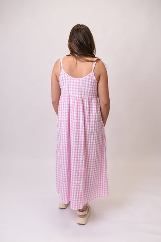 Layer Up Midi Dress in Pink
