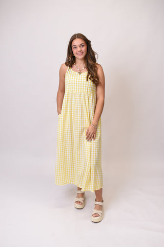 Layer Up Midi Dress in Lemon