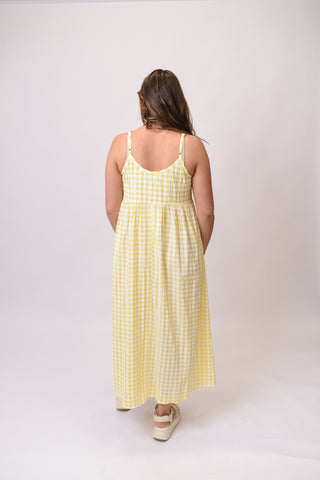 Layer Up Midi Dress in Lemon