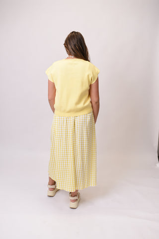 Layer Up Midi Dress in Lemon
