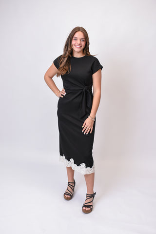 After Dark Lace Trim Midi
