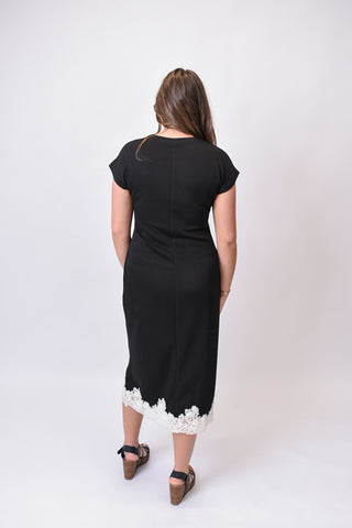After Dark Lace Trim Midi